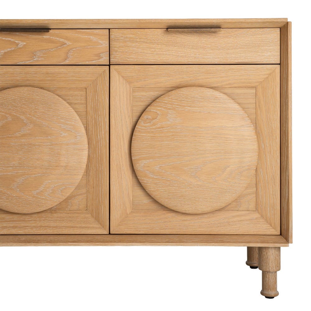 Aparador Natural Madera De Roble Salón 240 x 40 x 77 cm - Imagen 10