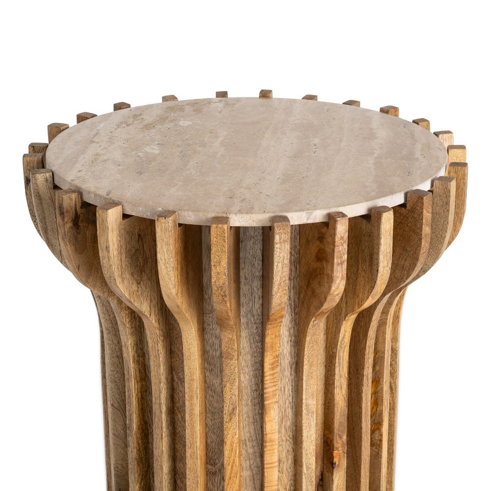 Mesa Auxiliar Madera-Mármol Salón 53 x 53 x 62 cm - Imagen 3