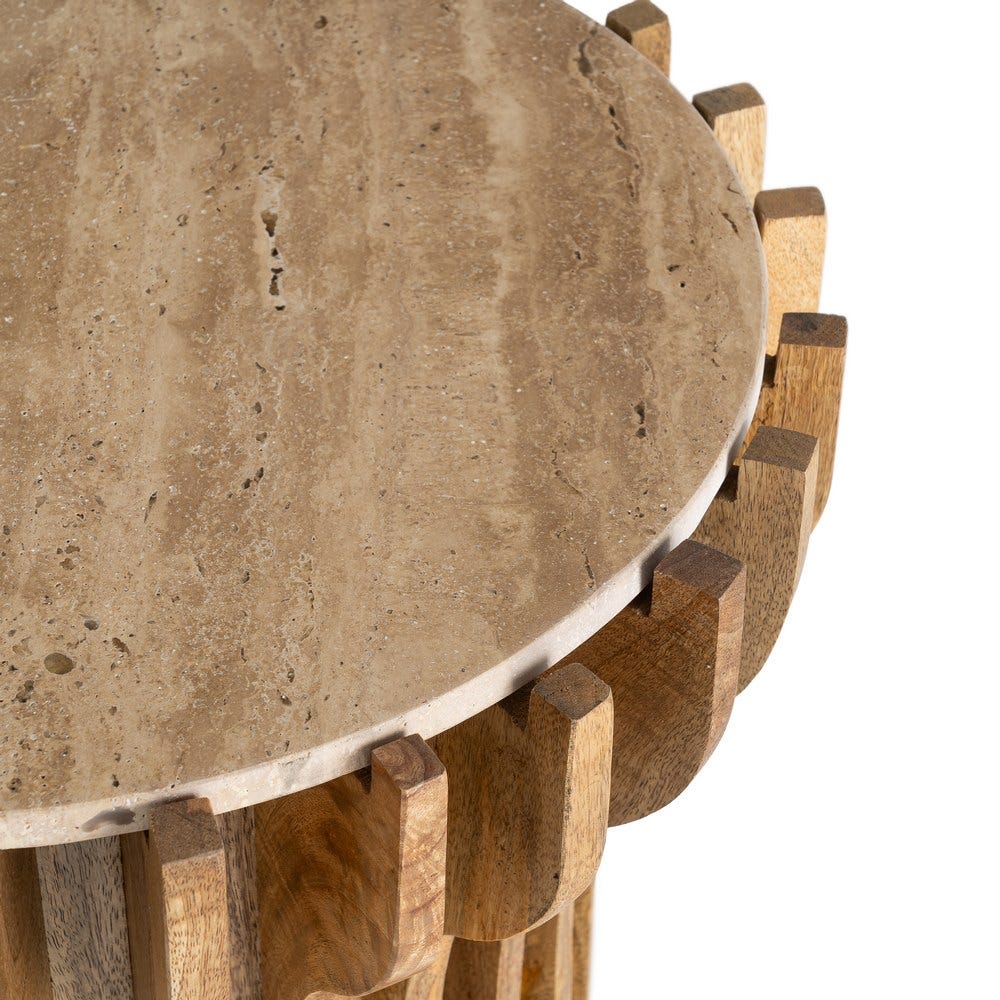 Mesa Auxiliar Madera-Mármol Salón 53 x 53 x 62 cm - Imagen 4