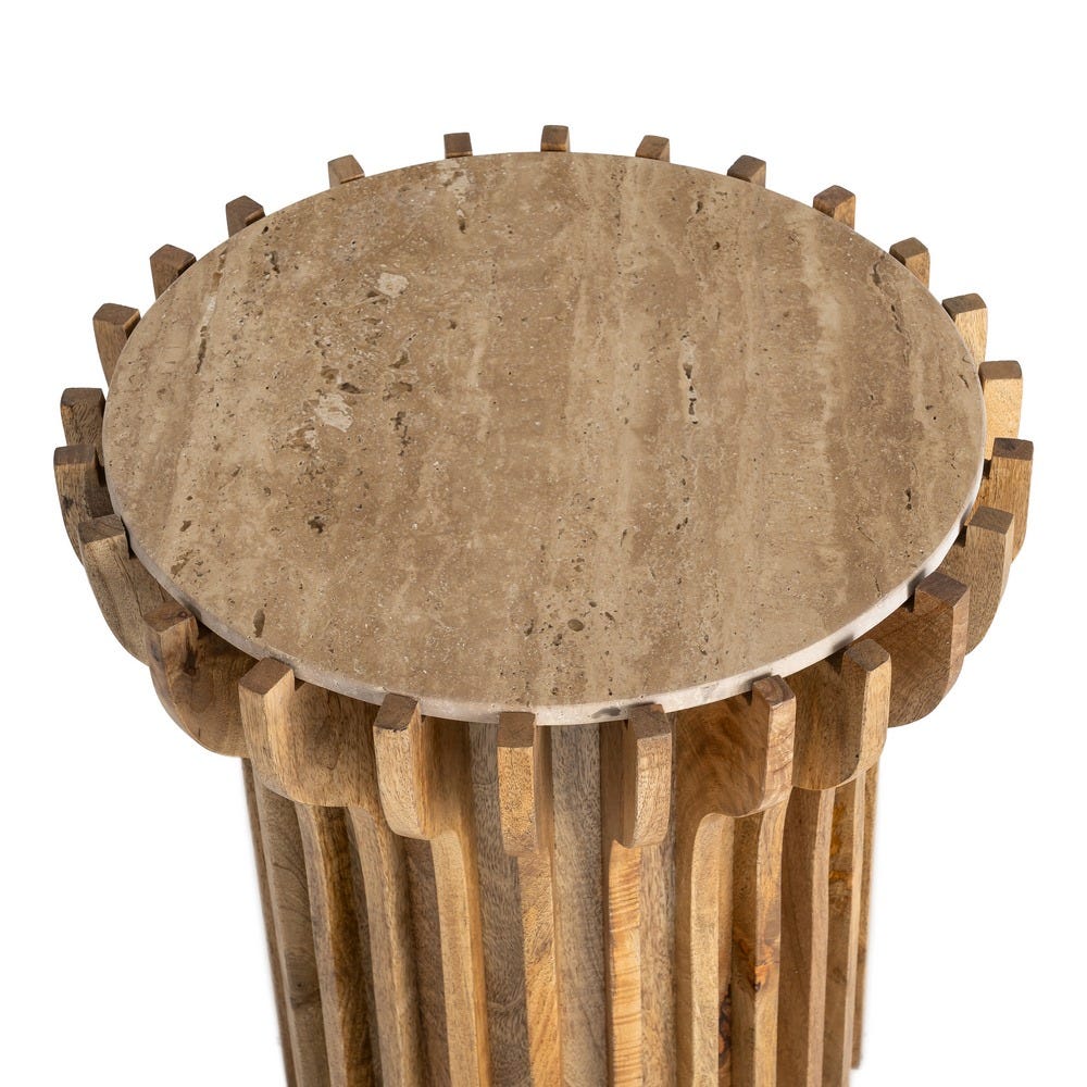 Mesa Auxiliar Madera-Mármol Salón 53 x 53 x 62 cm - Imagen 7