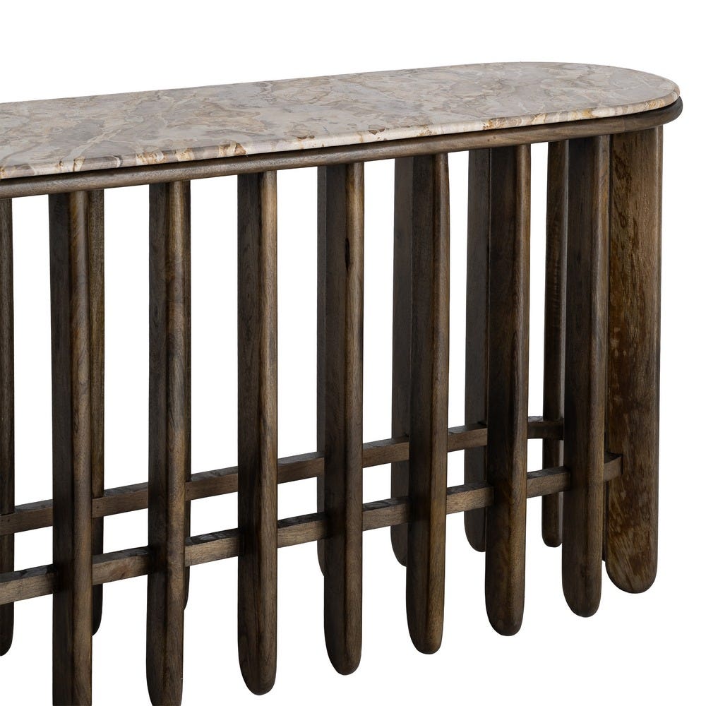 Consola Madera-Mármol Salón 160 x 40 x 76 cm - Imagen 3