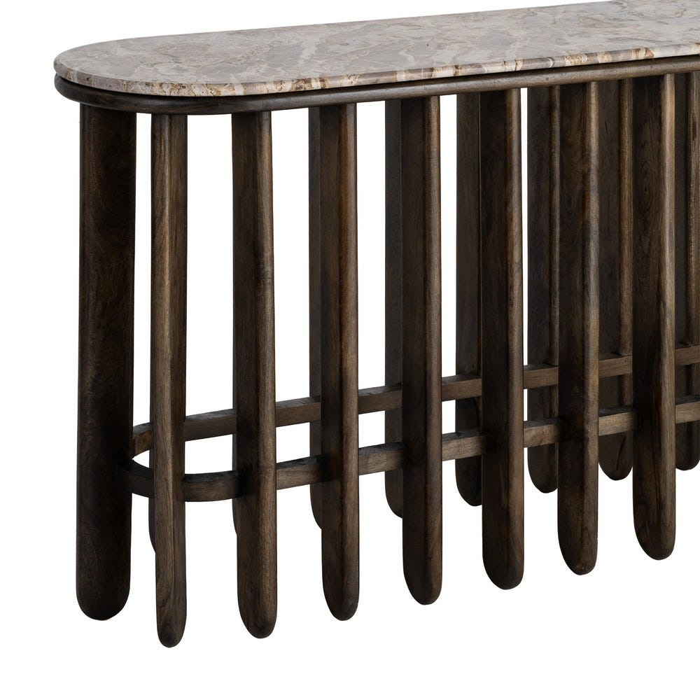 Consola Madera-Mármol Salón 160 x 40 x 76 cm - Imagen 4