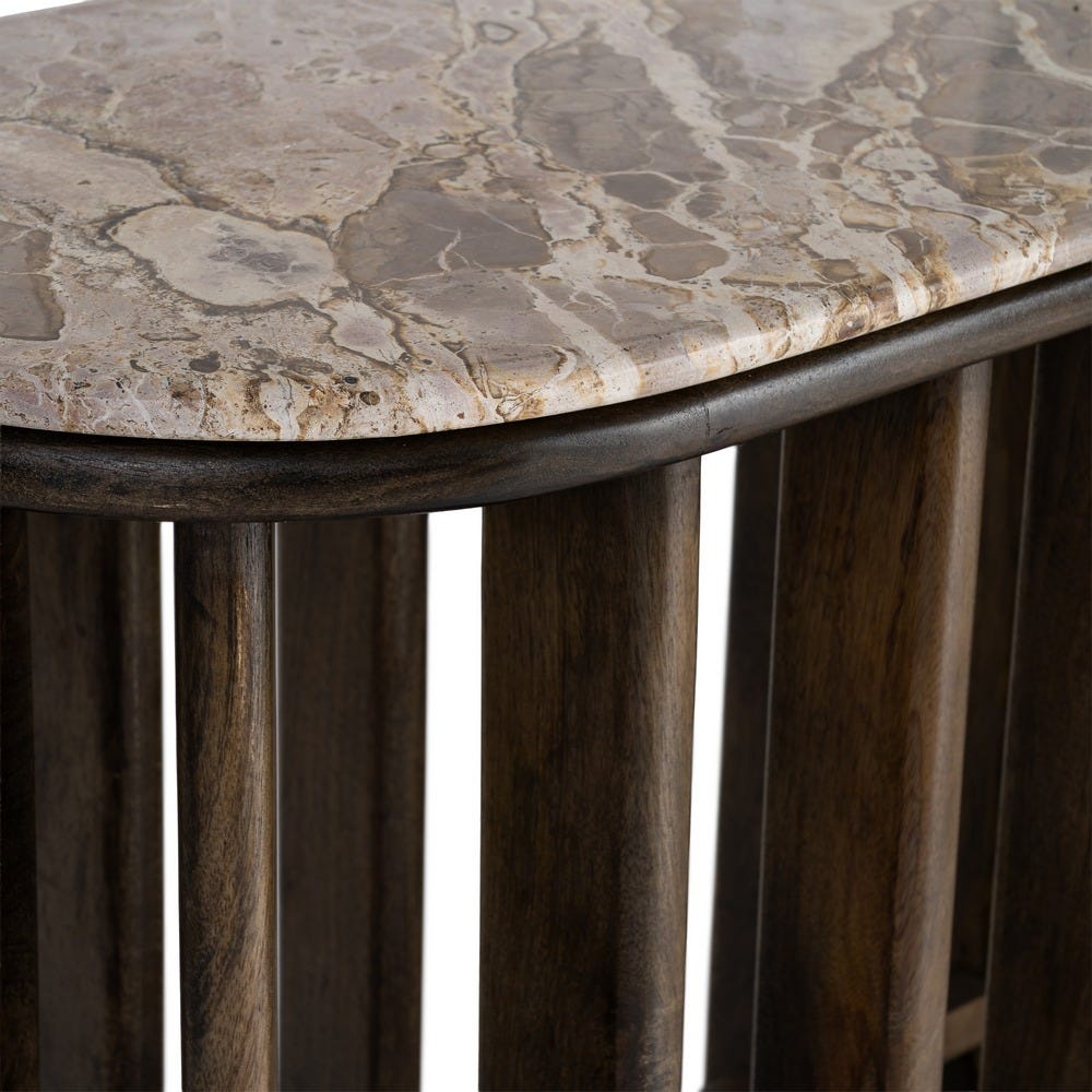 Consola Madera-Mármol Salón 160 x 40 x 76 cm - Imagen 6