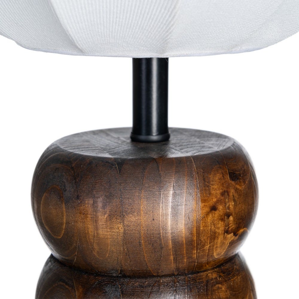Lámpara Mesa Marrón Tejido-Madera 25 x 25 x 39,50 cm - Imagen 4