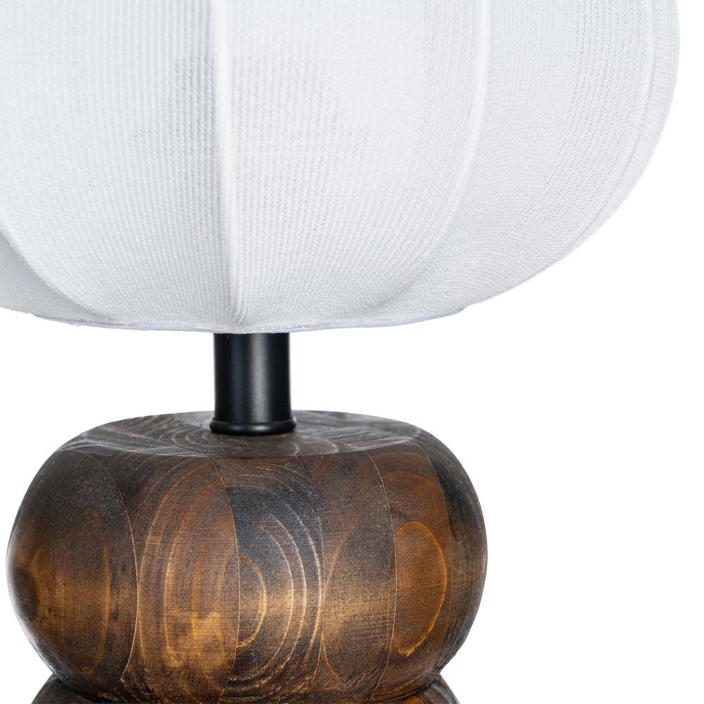 Lámpara Mesa Marrón Tejido-Madera 21 x 21 x 26,50 cm - Imagen 3