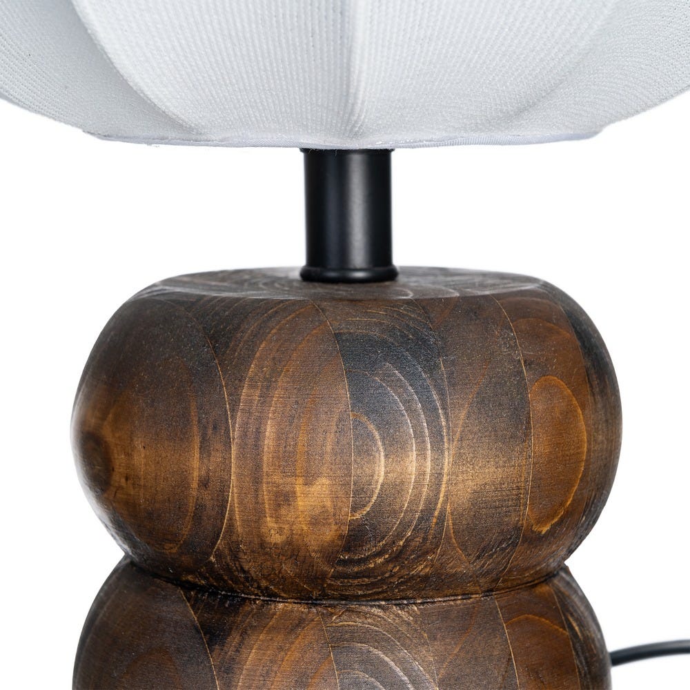 Lámpara Mesa Marrón Tejido-Madera 21 x 21 x 26,50 cm - Imagen 4