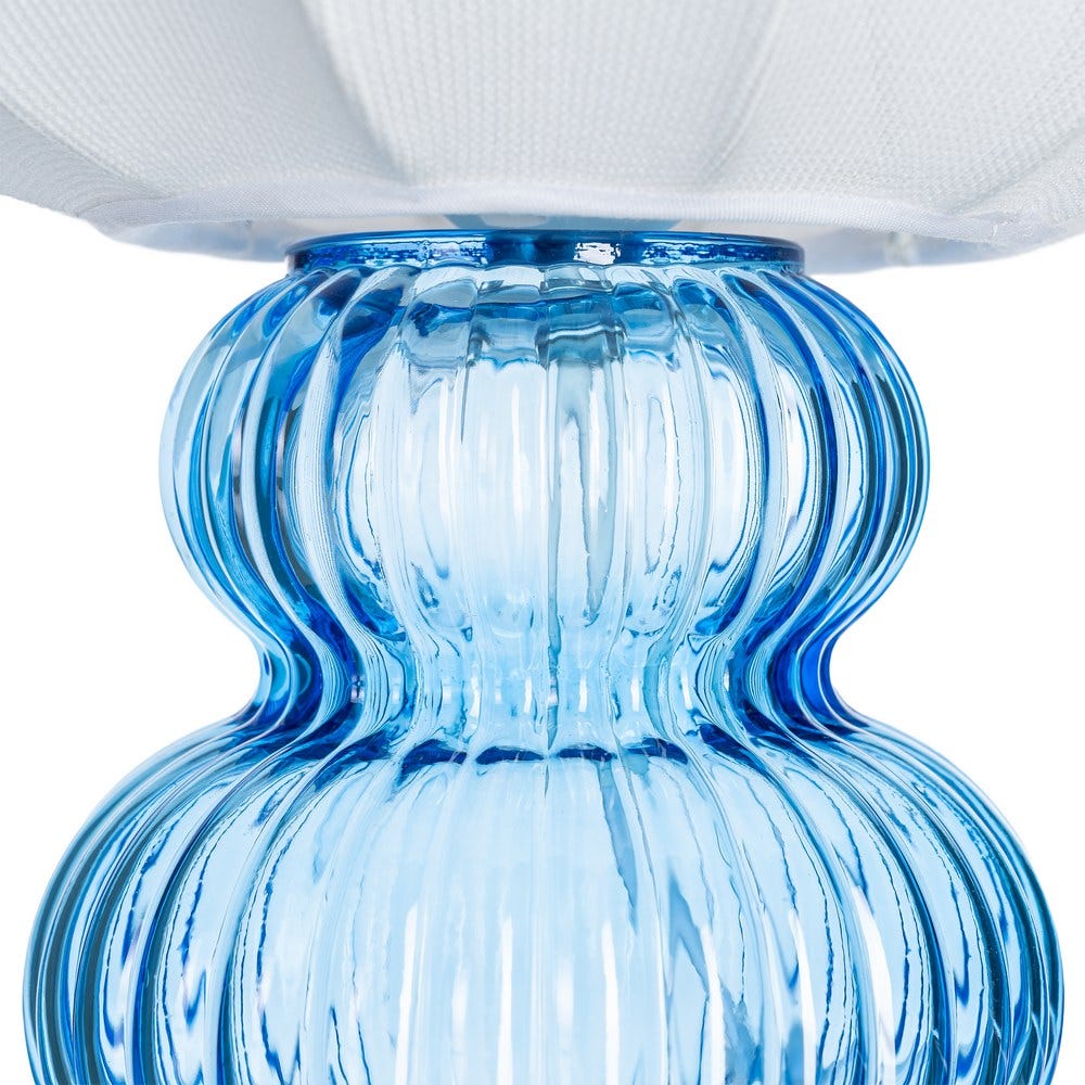 Lámpara Mesa Azul Cristal-Tejido 21 x 21 x 25,50 cm - Imagen 4