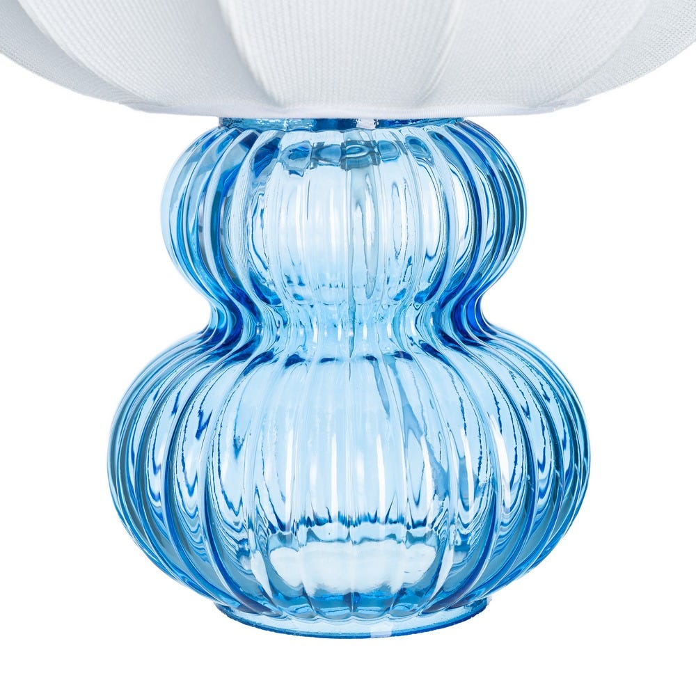 Lámpara Mesa Azul Cristal-Tejido 21 x 21 x 25,50 cm - Imagen 5