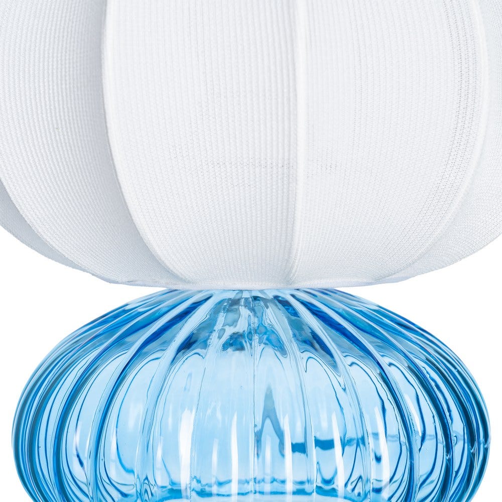 Lámpara Mesa Azul Cristal-Tejido 21 x 21 x 22,50 cm - Imagen 3