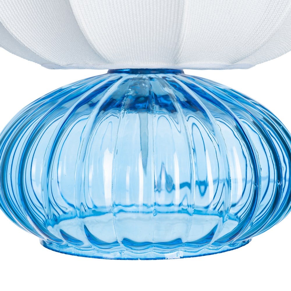 Lámpara Mesa Azul Cristal-Tejido 21 x 21 x 22,50 cm - Imagen 4