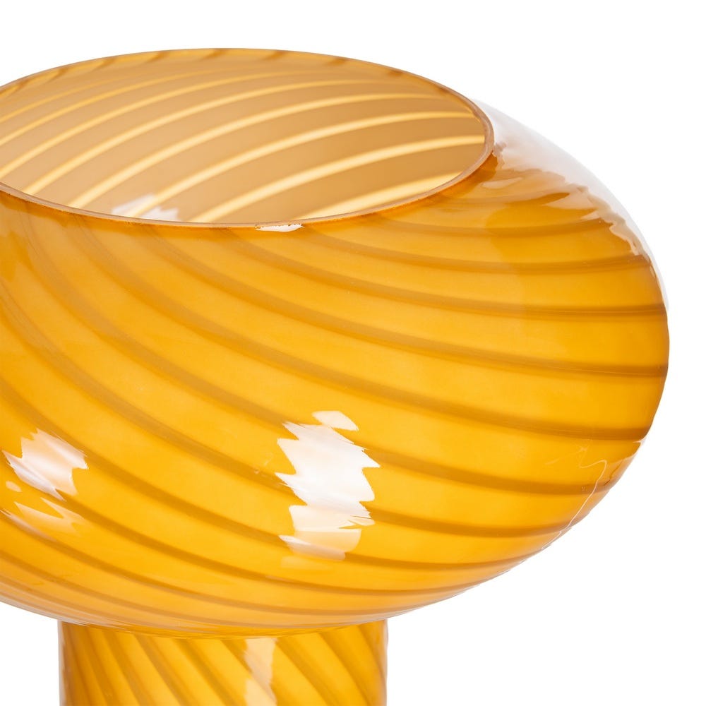 Lámpara Mesa Amarillo-Blanco Cristal 25 x 25 x 22 cm - Imagen 2