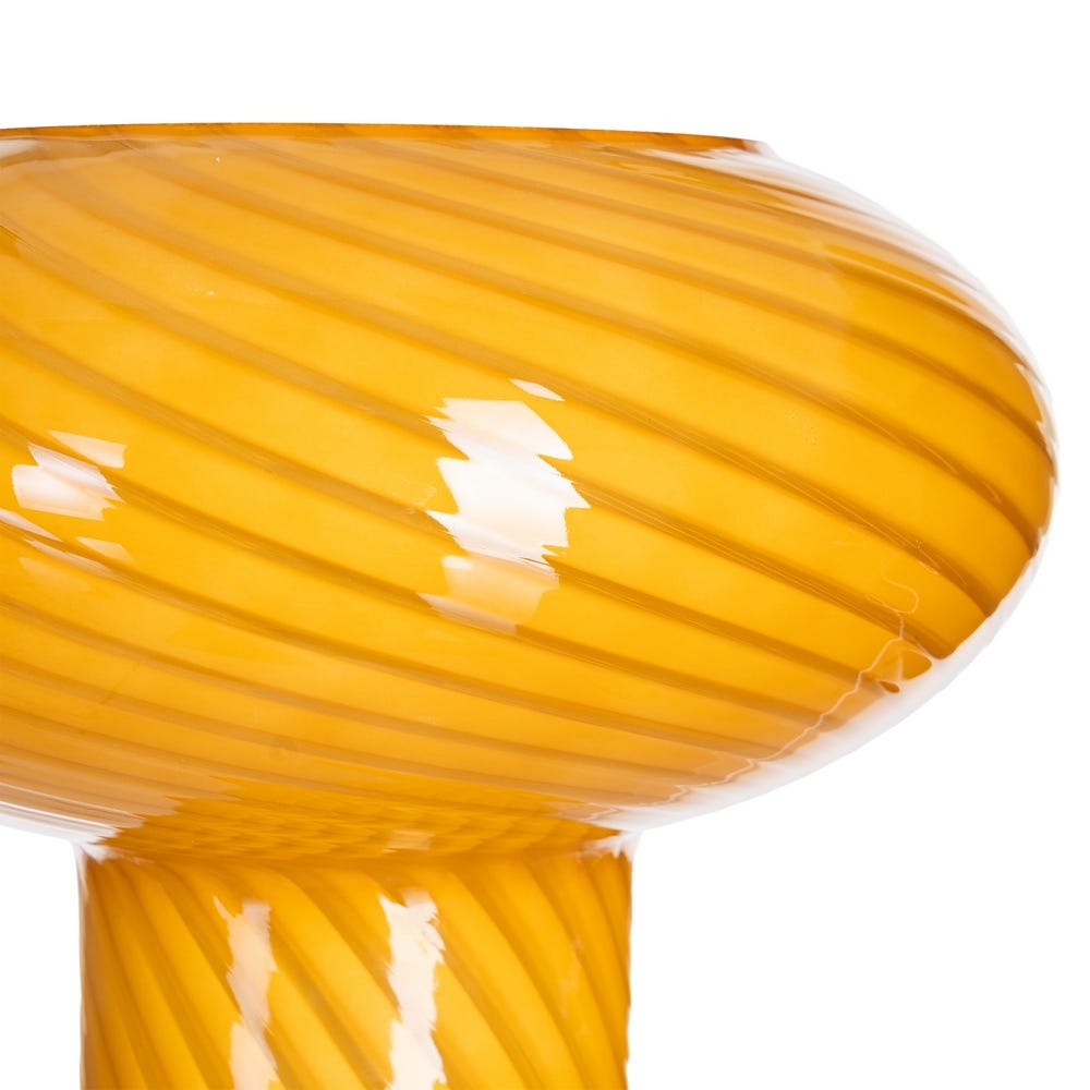 Lámpara Mesa Amarillo-Blanco Cristal 25 x 25 x 22 cm - Imagen 3