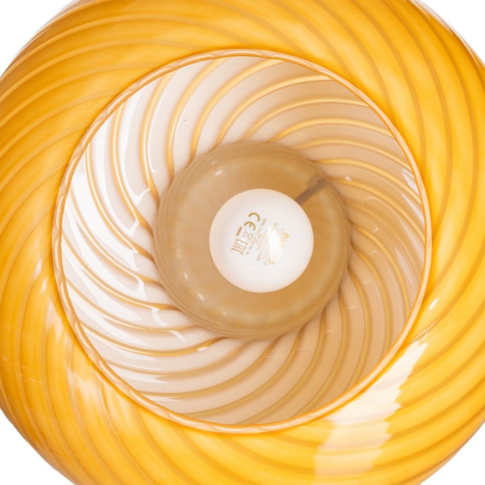 Lámpara Mesa Amarillo-Blanco Cristal 25 x 25 x 22 cm - Imagen 5