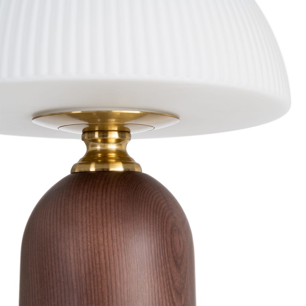 Lámpara Mesa Marrón Cristal-Madera 25 x 25 x 38 cm - Imagen 3