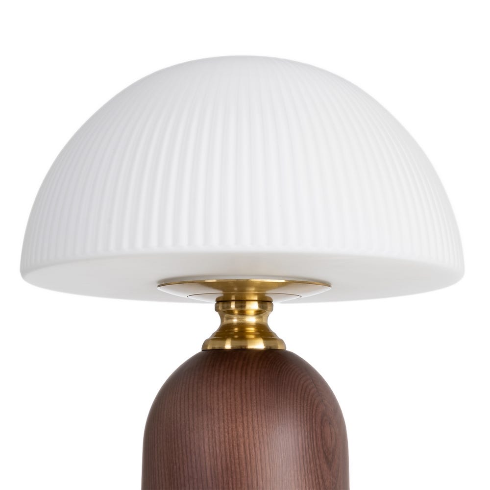 Lámpara Mesa Marrón Cristal-Madera 25 x 25 x 38 cm - Imagen 4