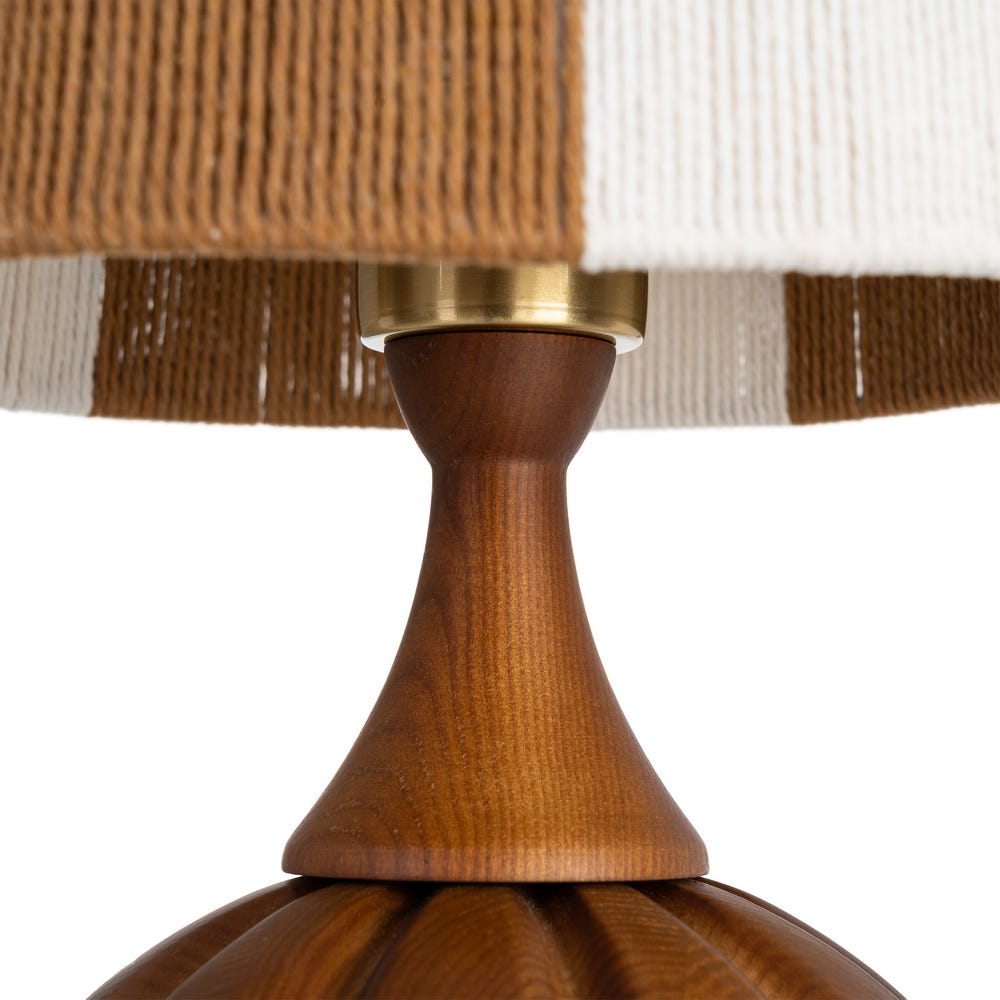 Lámpara Mesa Marrón Tejido-Madera 24 x 24 x 47,50 cm - Imagen 3
