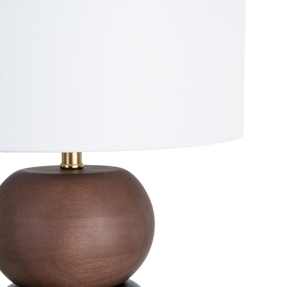 Lámpara Mesa Marrón Tejido-Madera 27 x 27 x 50 cm - Imagen 2