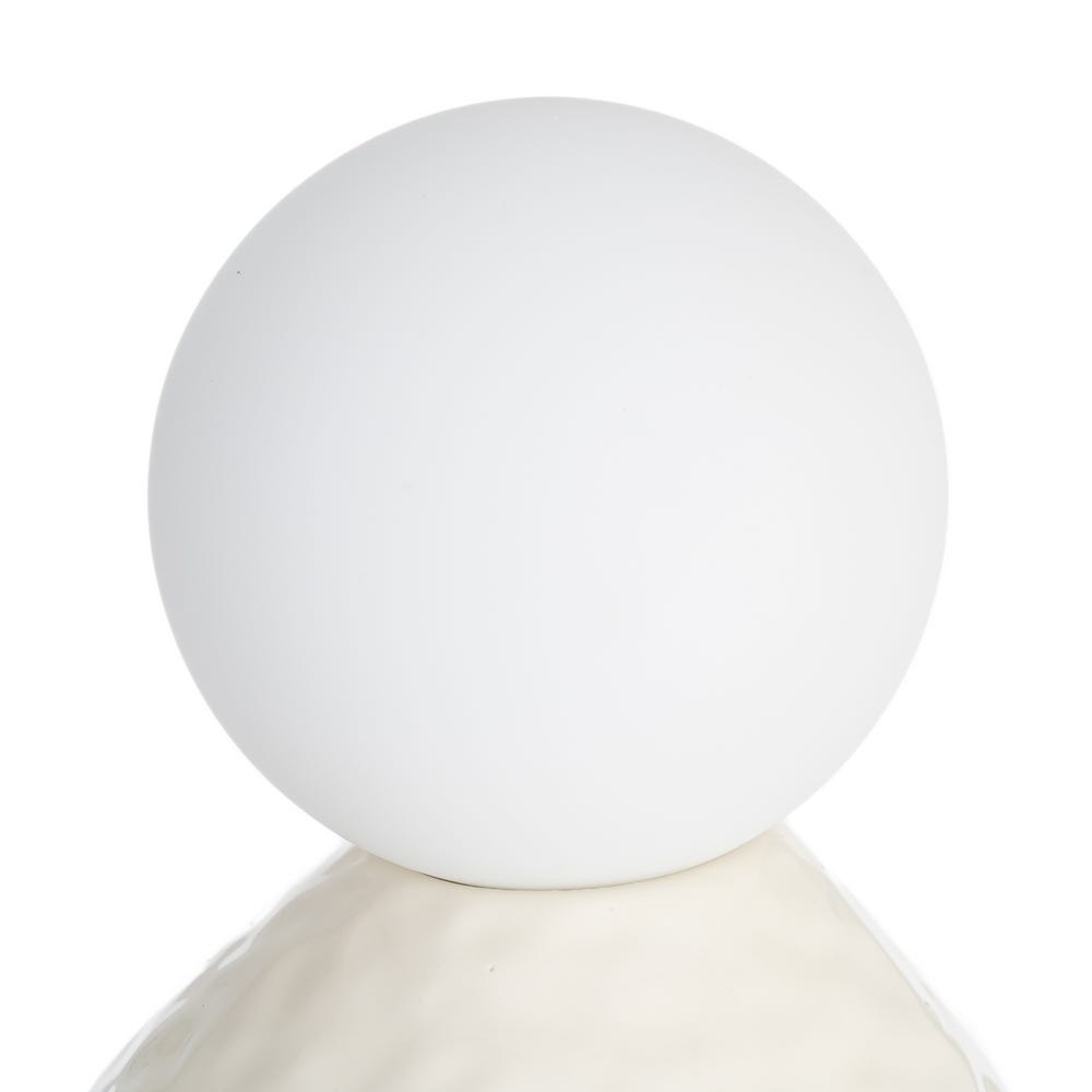 Lámpara de Mesa Decorativa de Cerámica Blanca para Salón o Dormitorio 15,5 x 15,5 x 23 cm - Imagen 2