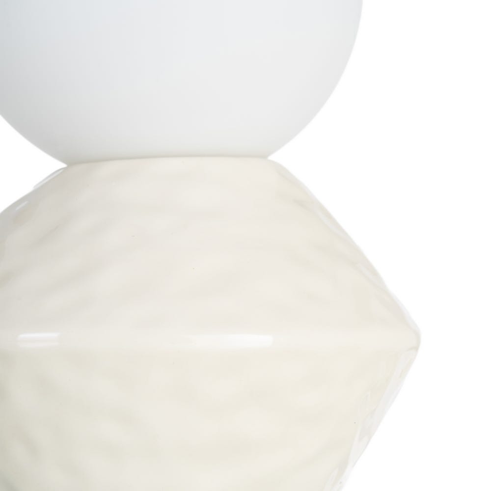 Lámpara de Mesa Decorativa de Cerámica Blanca para Salón o Dormitorio 15,5 x 15,5 x 23 cm - Imagen 3