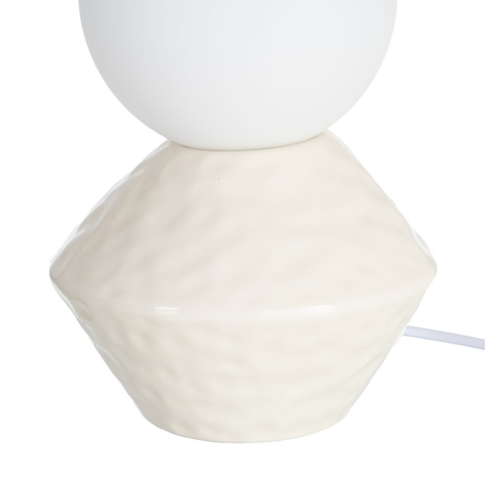 Lámpara de Mesa Decorativa de Cerámica Blanca para Salón o Dormitorio 15,5 x 15,5 x 23 cm - Imagen 4