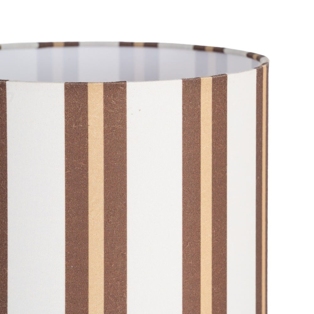 Lámpara de Mesa de Cerámica Beige con Rayas Decorativas para Salón 18 x 18 x 43 cm - Imagen 2