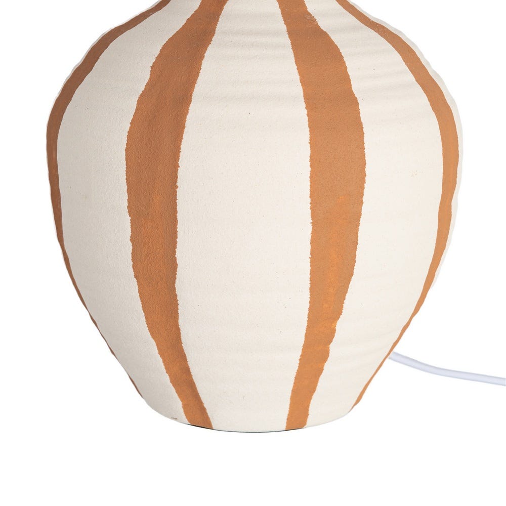 Lámpara de Mesa de Cerámica con Rayas Decorativas para Salón 25 x 25 x 41 cm - Imagen 4