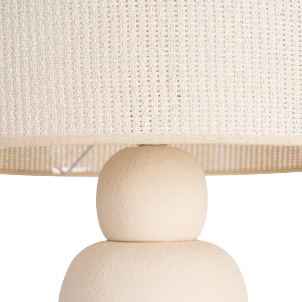 Lámpara de Mesa Grande de Cerámica Crema para Salón Premium 38 x 38 x 73 cm - Imagen 2