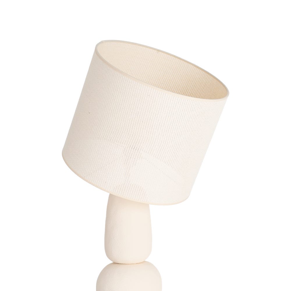 Lámpara de Pie de Cerámica Crema para Salón Elegante 38 x 38 x 105 cm - Imagen 2