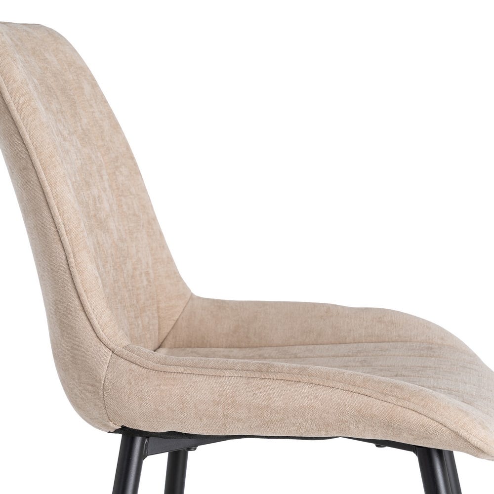 Pack de 4 Sillas Beige Tejido-Metal estilo Contract 50 x 60 x 85 cm - Imagen 5