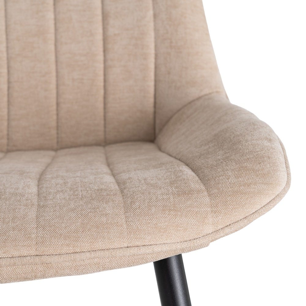 Pack de 4 Sillas Beige Tejido-Metal estilo Contract 50 x 60 x 85 cm - Imagen 6