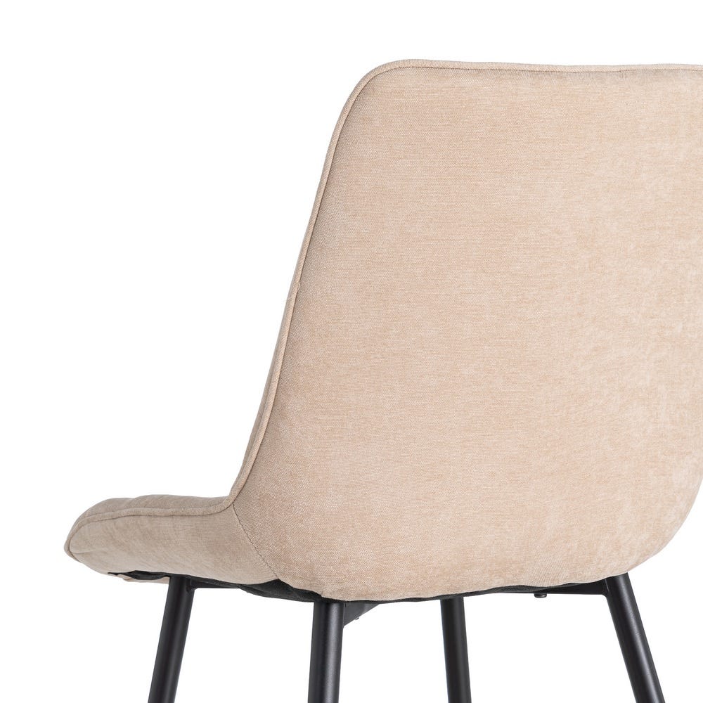 Pack de 4 Sillas Beige Tejido-Metal estilo Contract 50 x 60 x 85 cm - Imagen 7