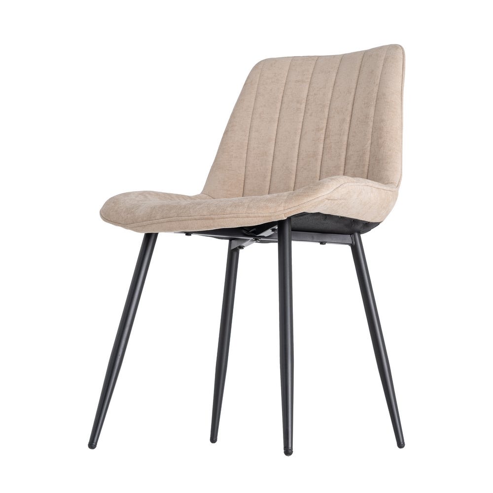 Pack de 4 Sillas Beige Tejido-Metal estilo Contract 50 x 60 x 85 cm - Imagen 4
