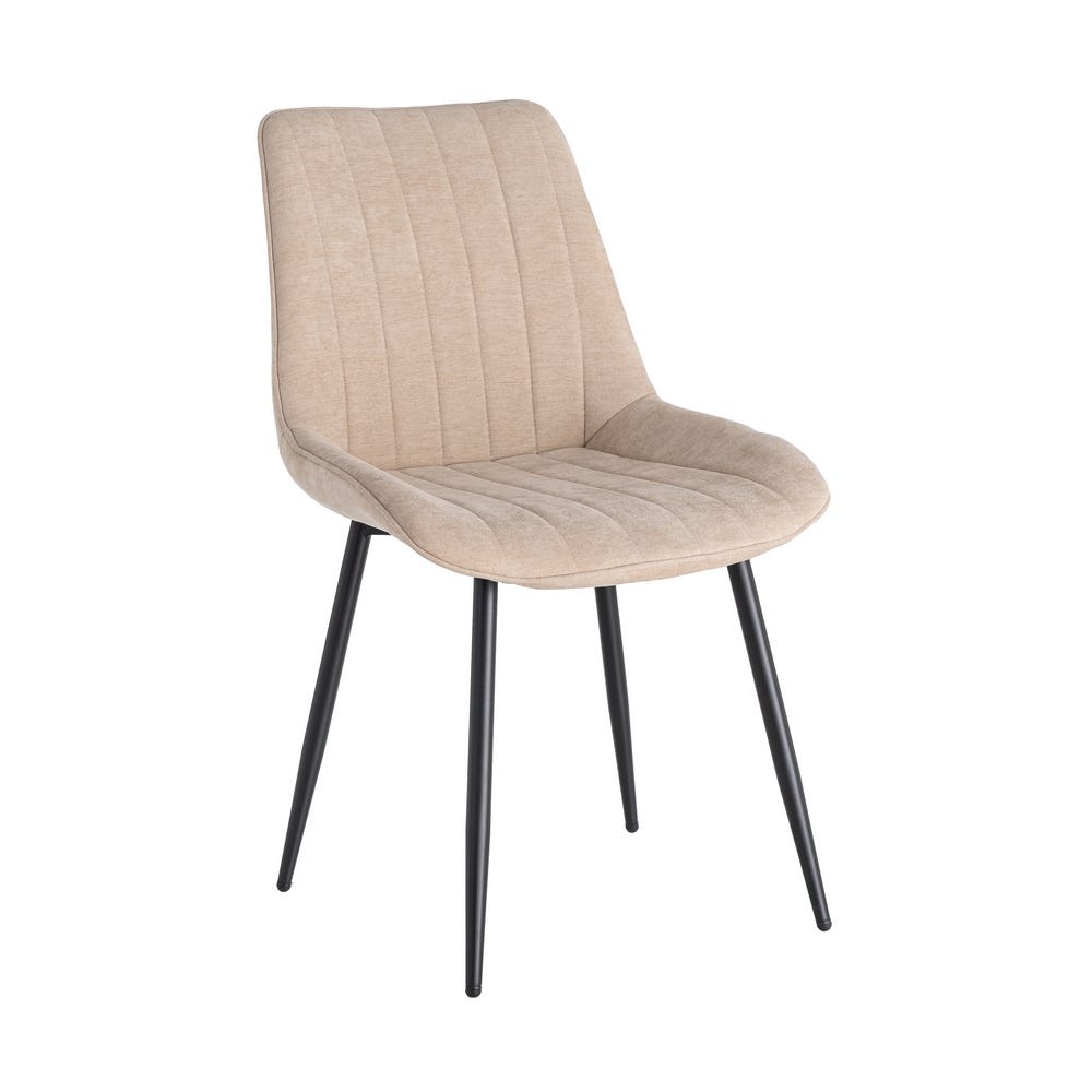Pack de 4 Sillas Beige Tejido-Metal estilo Contract 50 x 60 x 85 cm - Imagen 2