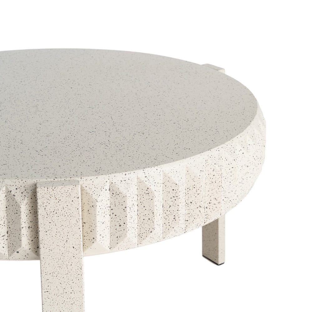 Mesa de Centro Redonda Blanca de Metal para Salón Moderno 79 x 79 x 45 cm - Imagen 2