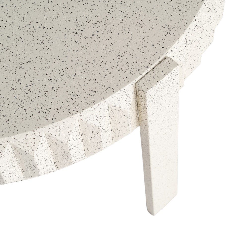 Mesa de Centro Redonda Blanca de Metal para Salón Moderno 79 x 79 x 45 cm - Imagen 3
