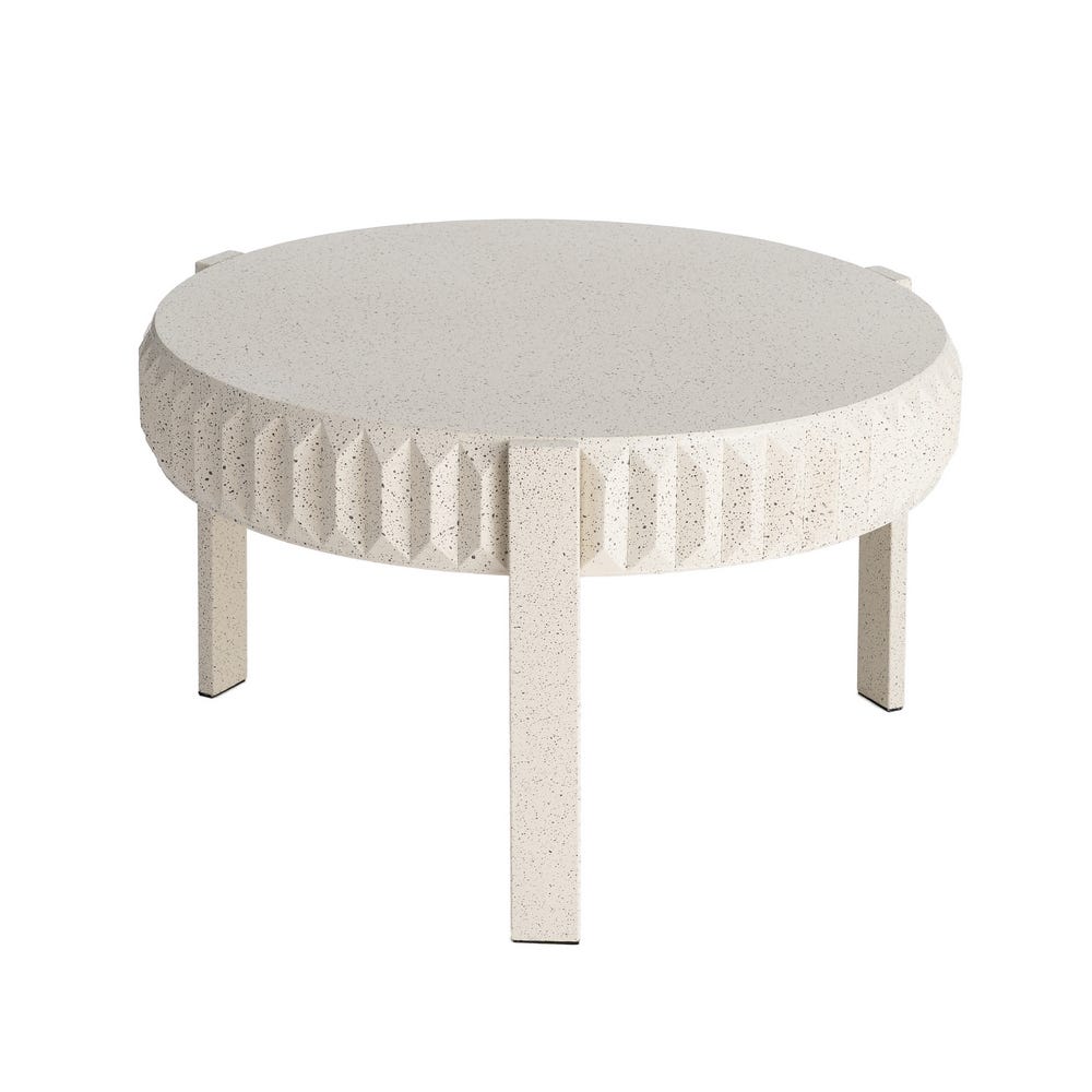 Mesa de Centro Redonda Blanca de Metal para Salón Moderno 79 x 79 x 45 cm - Imagen 5