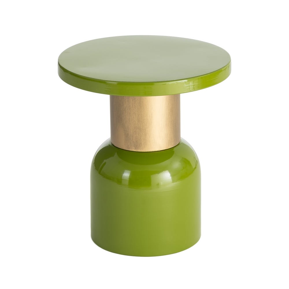 Mesa Auxiliar Verde de Metal para Salón Contemporáneo 40 x 40 x 43,5 cm - Imagen 6