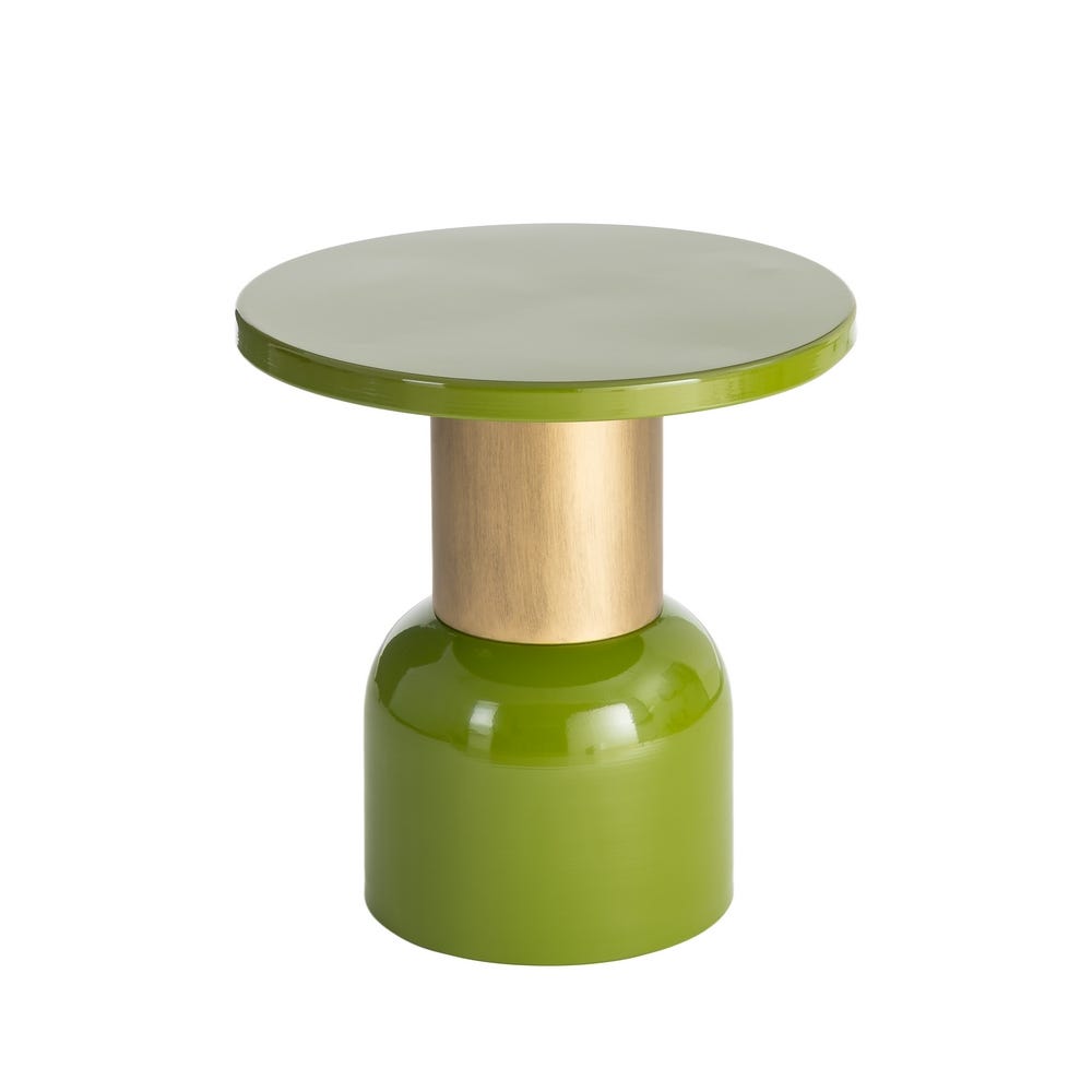 Mesa Auxiliar Verde Alta de Metal para Salón de Diseño 51 x 51 x 52 cm - Imagen 6