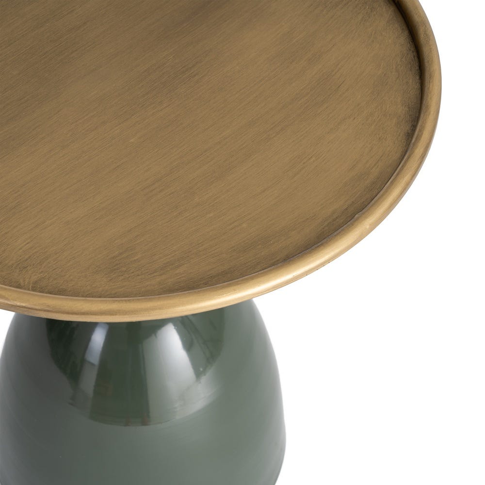 Mesa Auxiliar Verde de Metal para Salón Elegante 40 x 40 x 47 cm - Imagen 3