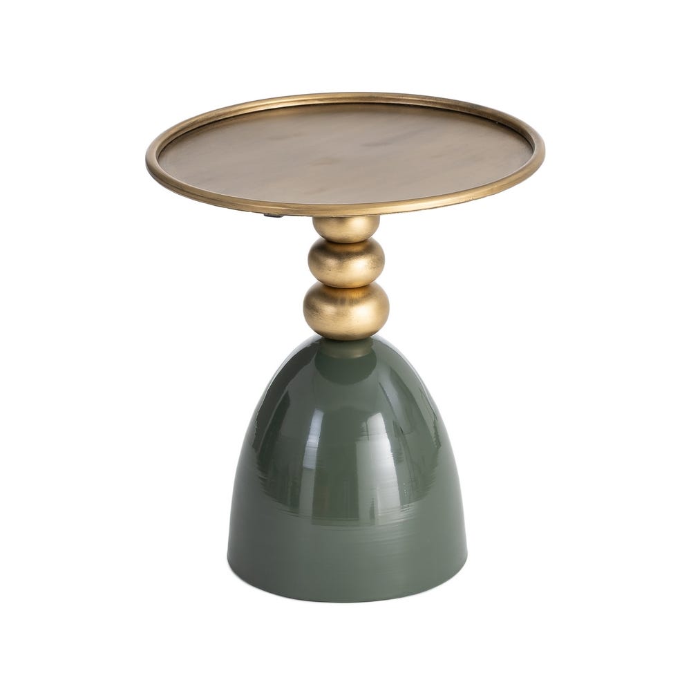 Mesa Auxiliar Verde de Metal para Salón Elegante 40 x 40 x 47 cm - Imagen 6
