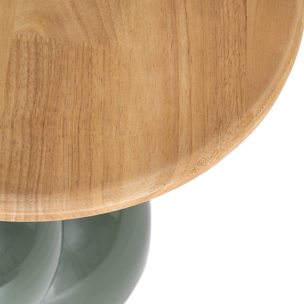 Mesa Auxiliar Verde de Madera y Metal para Salón Moderno 41 x 41 x 46,5 cm - Imagen 3