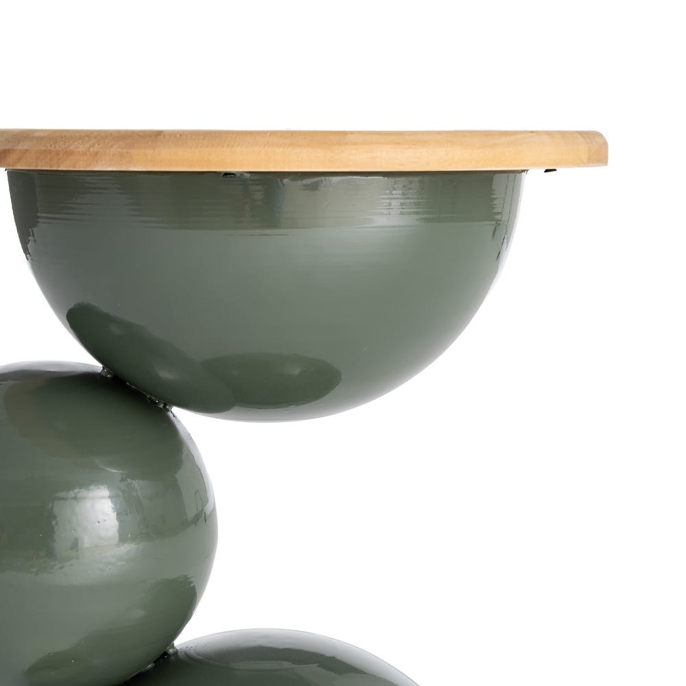 Mesa Auxiliar Verde de Madera y Metal para Salón Moderno 41 x 41 x 46,5 cm - Imagen 4