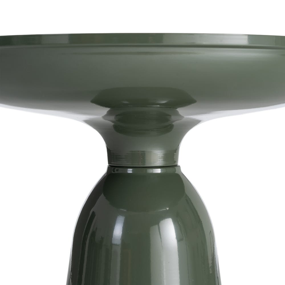 Mesa Auxiliar Verde de Cristal y Metal para Salón Moderno 50 x 50 x 50,5 cm - Imagen 3