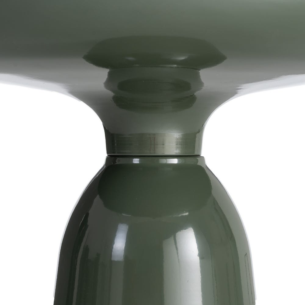 Mesa Auxiliar Verde de Cristal y Metal para Salón Moderno 50 x 50 x 50,5 cm - Imagen 4