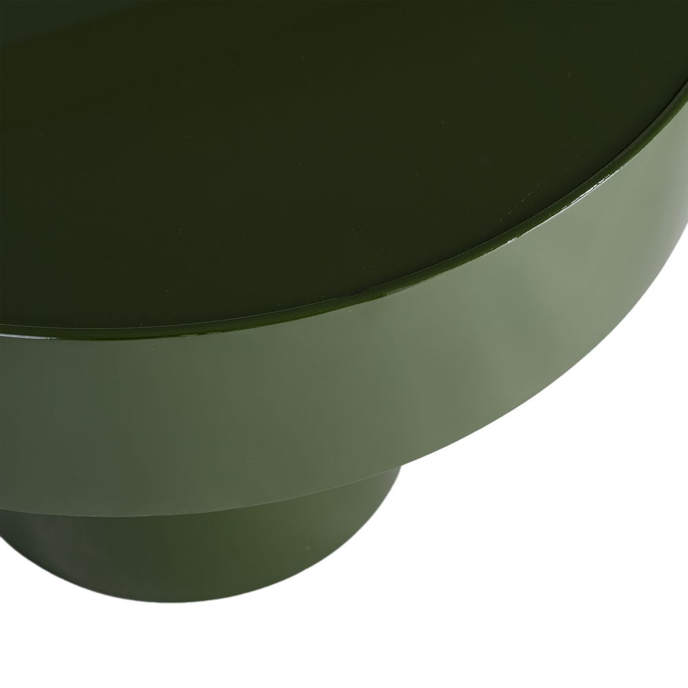 Mesa Auxiliar Verde de Cristal y Metal para Salón Contemporáneo 60 x 60 x 46 cm - Imagen 3