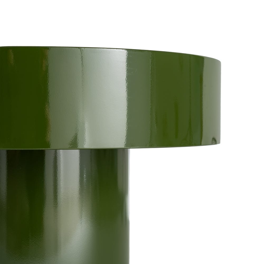 Mesa Auxiliar Verde de Cristal y Metal para Salón Contemporáneo 60 x 60 x 46 cm - Imagen 4