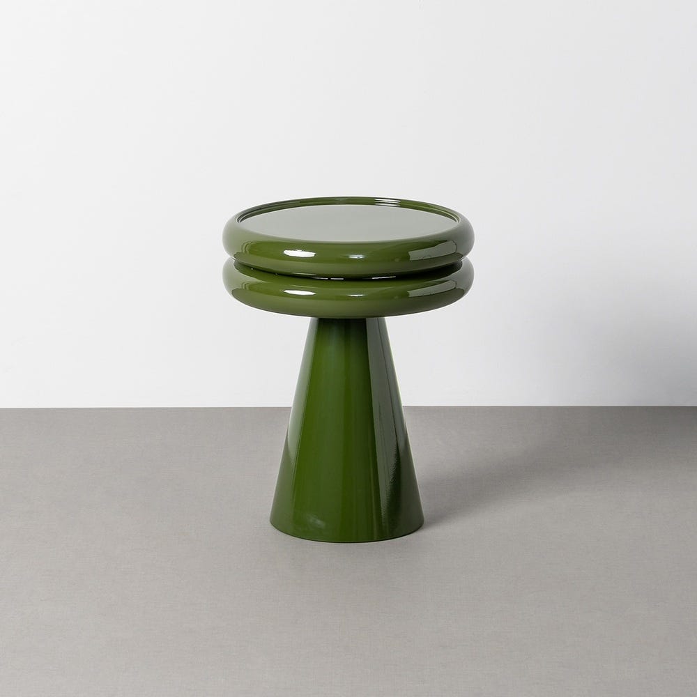 Mesa Auxiliar Verde de Metal para Salón Minimalista 41 x 41 x 50 cm - Imagen 7