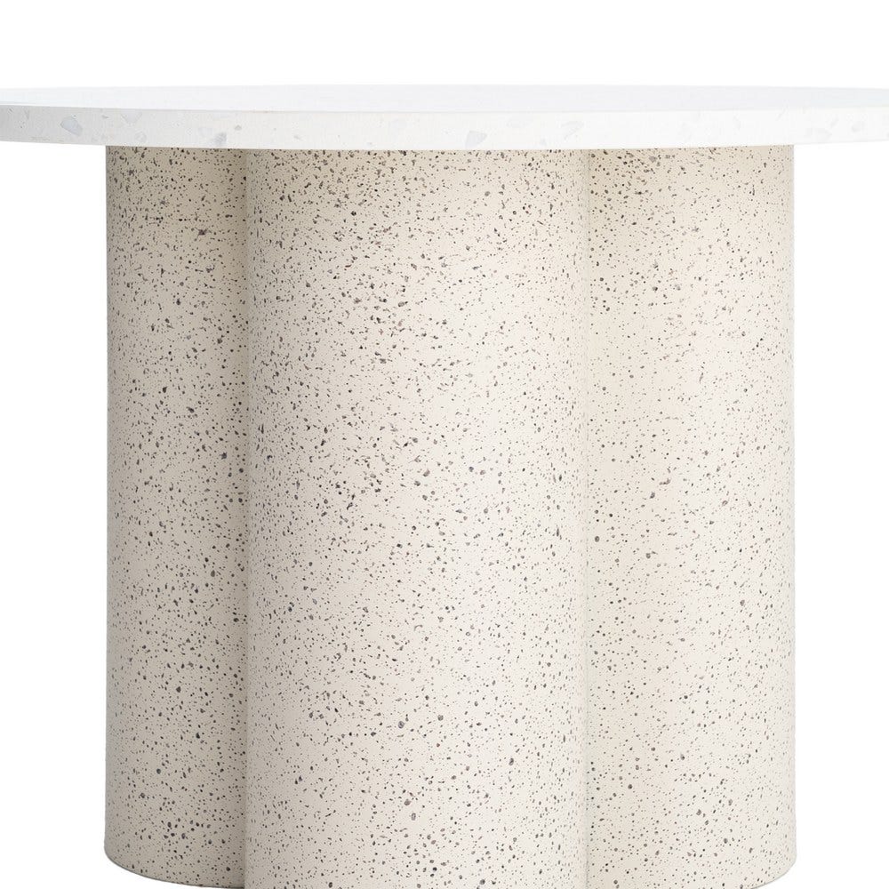 Mesa de Centro Blanca de Mármol y Metal para Salón Elegante 60 x 60 x 42 cm - Imagen 3
