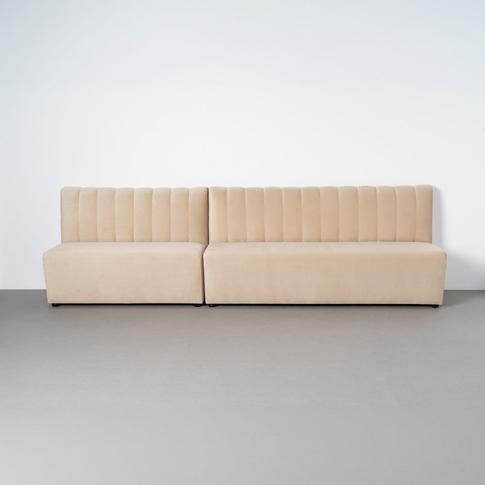 Banco Tapizado Beige para Comedor y Hostelería de Tejido Premium 180 x 60 x 90 cm - Imagen 10