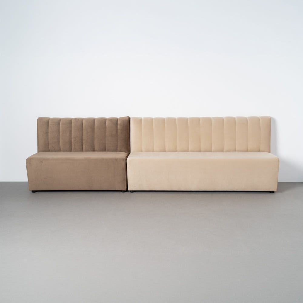 Banco Tapizado Beige para Comedor y Hostelería de Tejido Premium 180 x 60 x 90 cm - Imagen 11